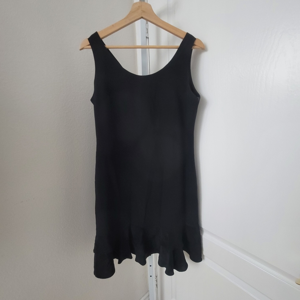 100% Silk Nancy Crystal Black Mini Dress 8